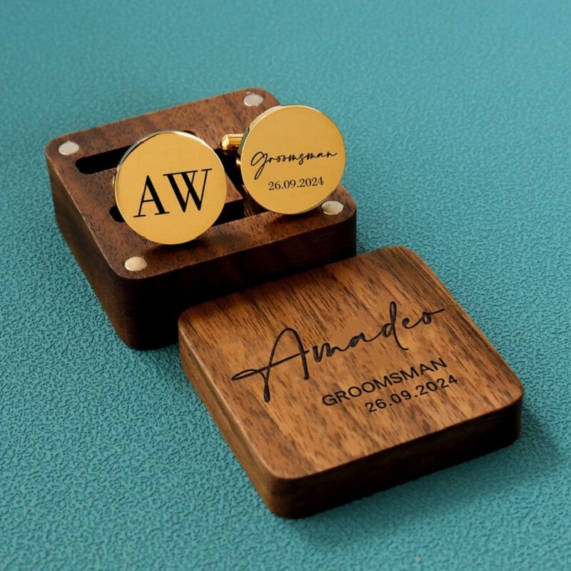 Personalisierte Manschettenknöpfe Initiale Name Zwei Buchstaben Design Perfektes Hochzeitsgeschenk für Trauzeugen