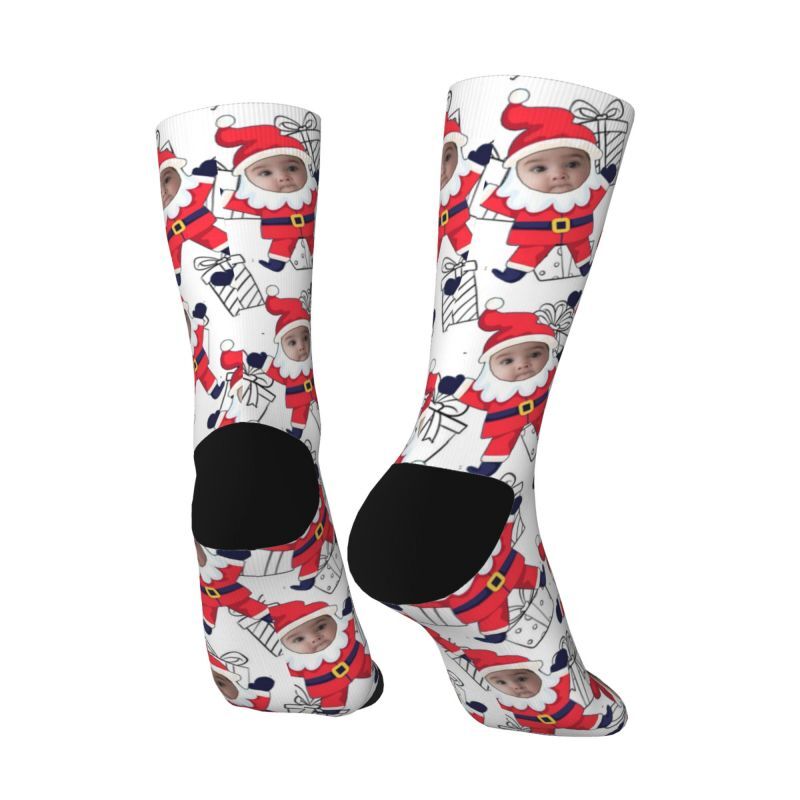 Chaussettes personnalisées pour le visage, joli cadeau de Noël pour bébé pour la famille