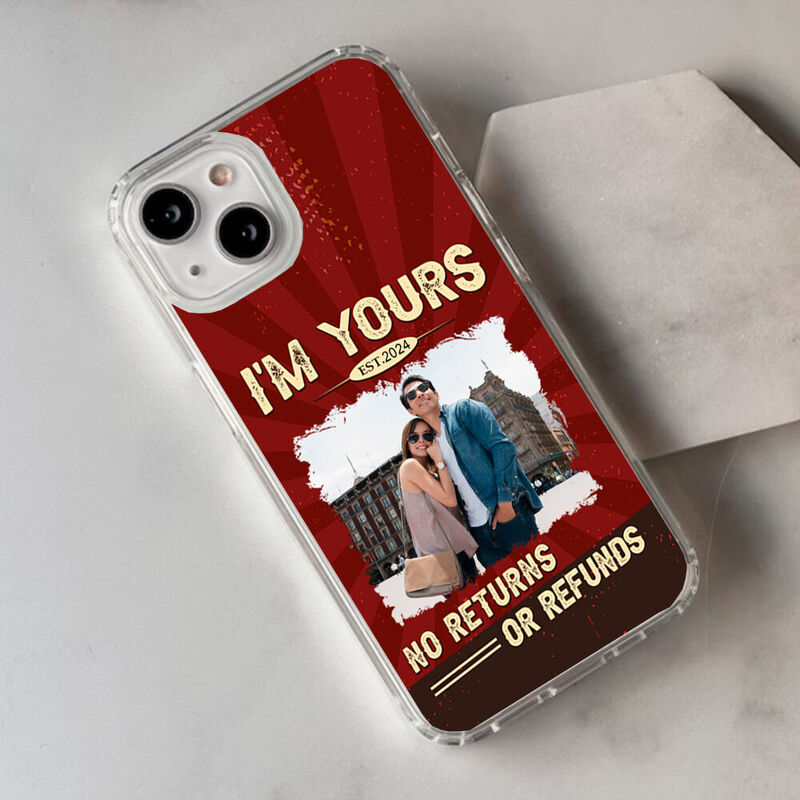 Funda de móvil personalizada con foto de pareja, regalo de Navidad para novia