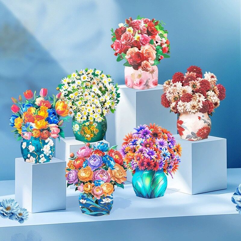 3D Pop Up Card Flourish Blooming Bouquet Art Design Perfect Gift for Mother's Day