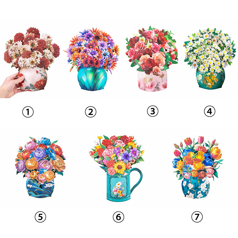 3D Pop Up Card Flourish Blooming Bouquet Art Design Perfect Gift for Mother's Day