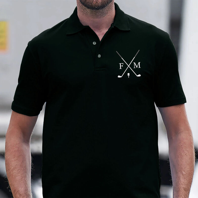 Personalized Letter Embroidered Polo Shirt Best Gift for Golf Lovers