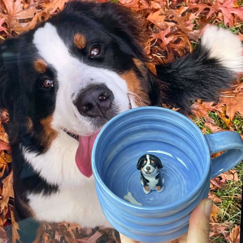 Taza de cerámica personalizada hecha a mano para mascotas, un bonito regalo para un amigo mascota.