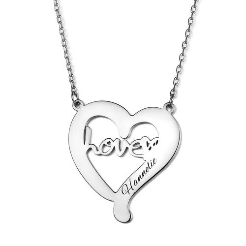 "Die Liebe ist überall" Personalisierte gravierbare Halskette