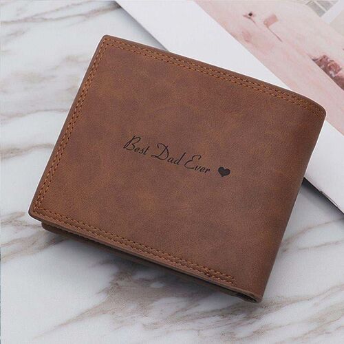 Vintage Men's Wallet With Three Doors In Soft Brown Color Printing Leather