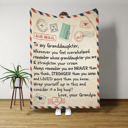 Personalized Love Letter Blanket for My Dear Granddaughter from Grandpa