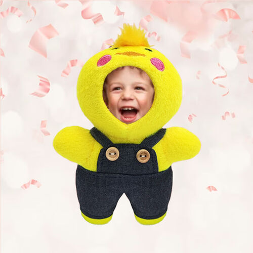 Personalized 3D Custom Face Doll Yellow Duck Plush Doll Keychain