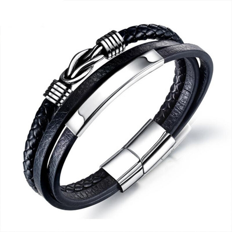 "Create A Miracle" Personalized Bracelet For Men Stainless Steel Woven