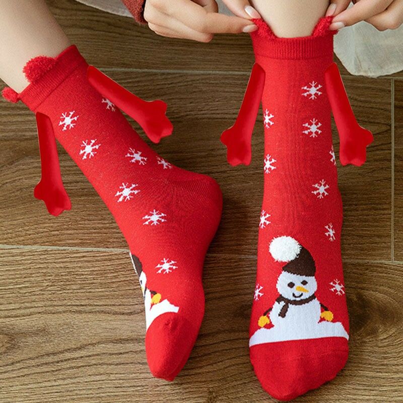 Creative Holding Hands Magnetic Socks with Cute Pattern Precious Christmas Present