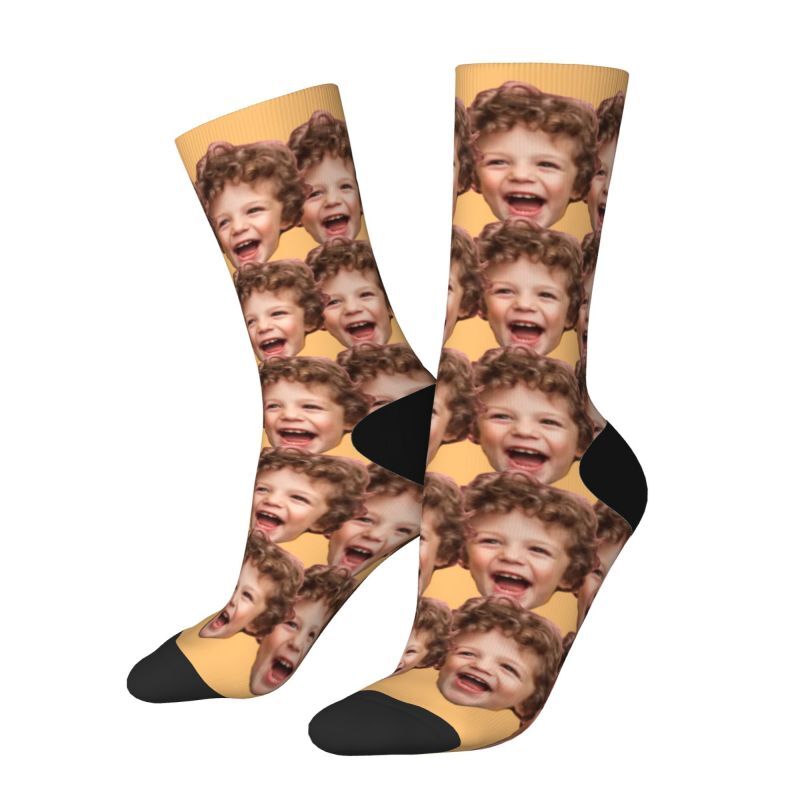 Customized Face Socks with Kids’ Photos Sweet Gift for Mom