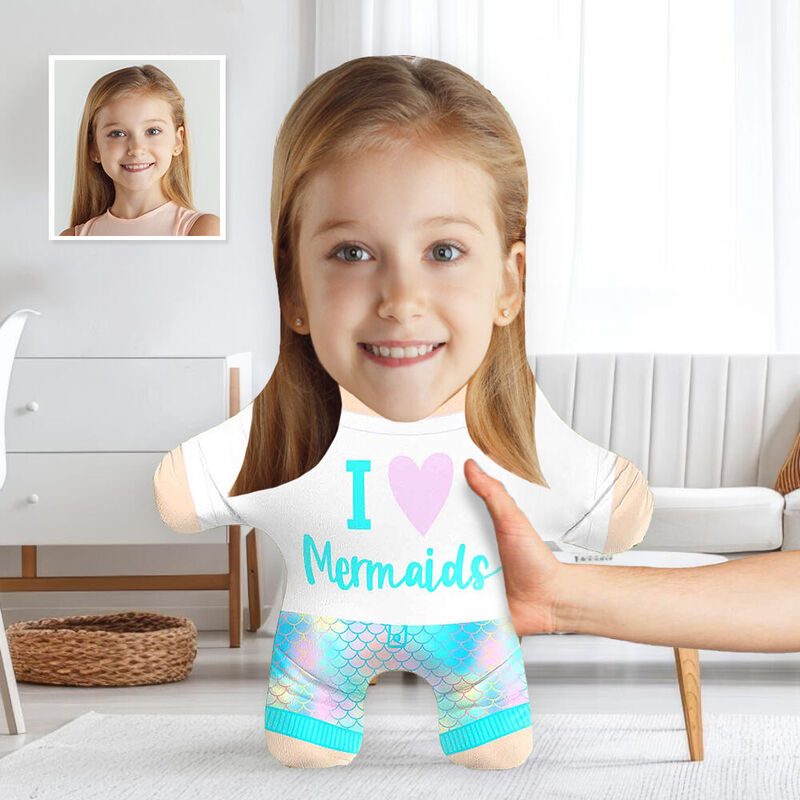 Coussin de visage personnalisé Idée de sirène Coussin photo Cadeau d'anniversaire pour elle