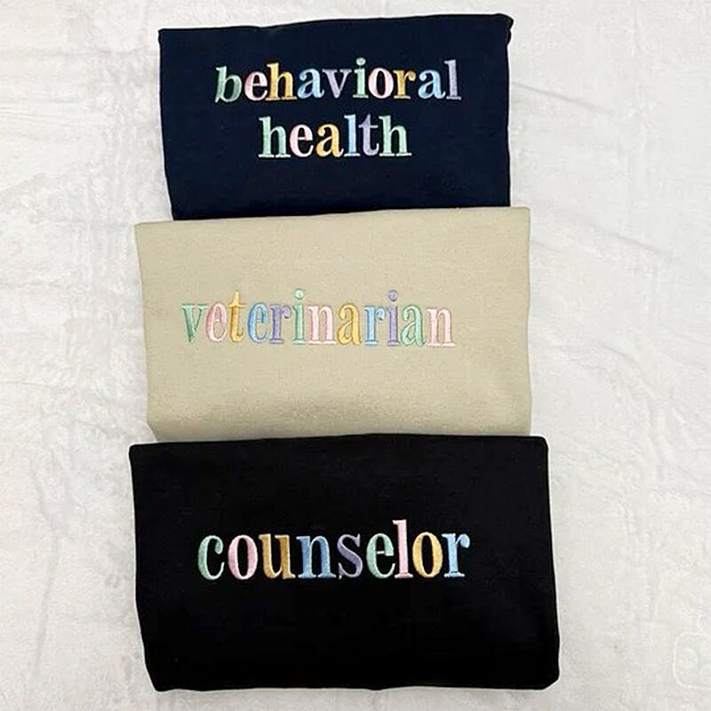 Personalized Sweatshirt Embroidered Custom Profession Pastel Colors Design Perfect Gift for Loved One