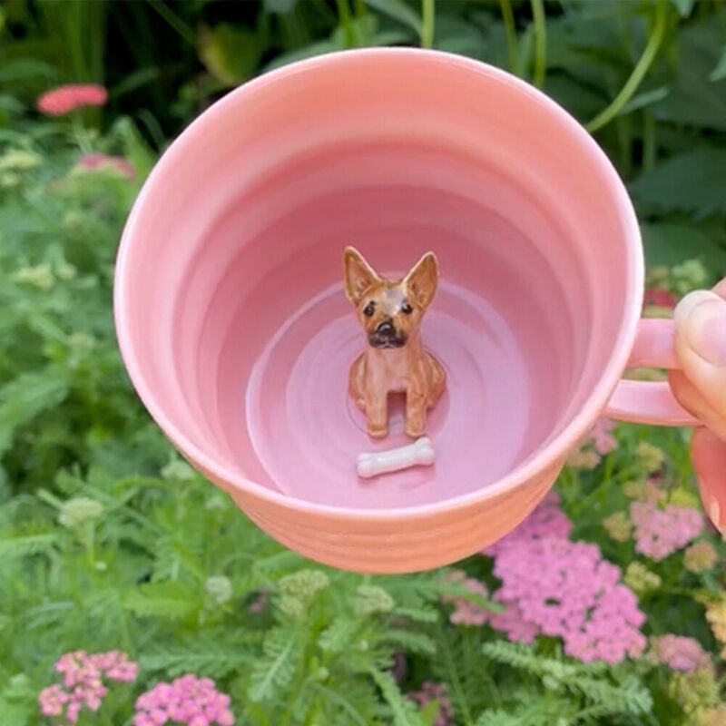 Taza de cerámica personalizada hecha a mano para mascotas, regalo cálido para amantes de las mascotas
