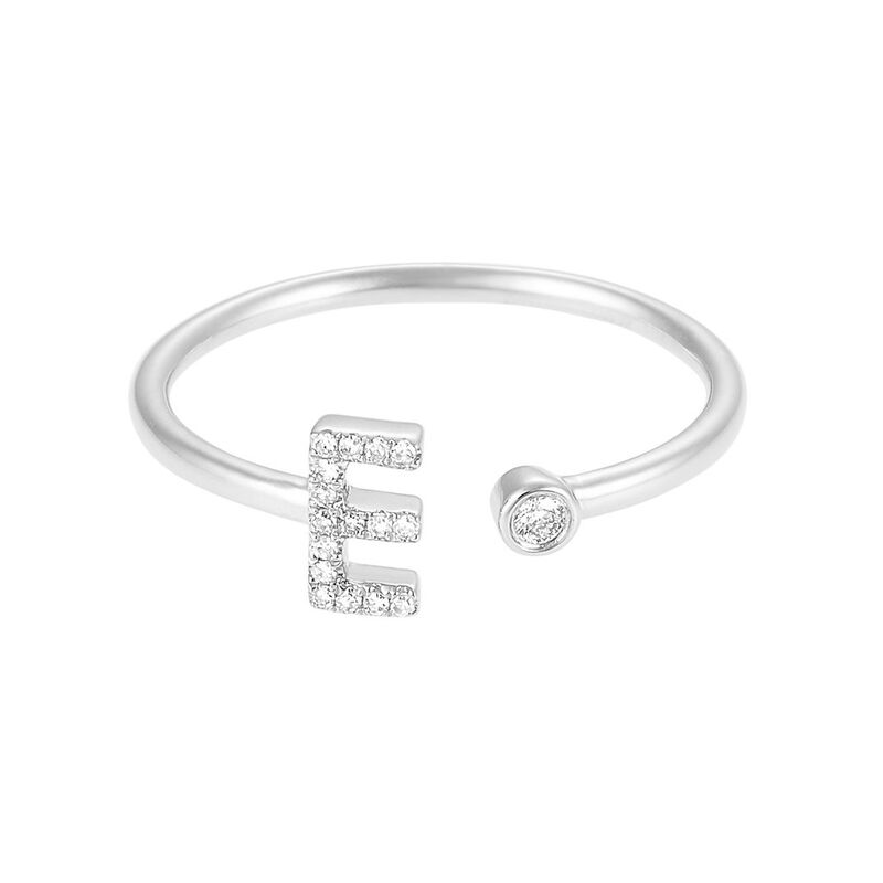 Personalized Initial Ring with Single Diamond