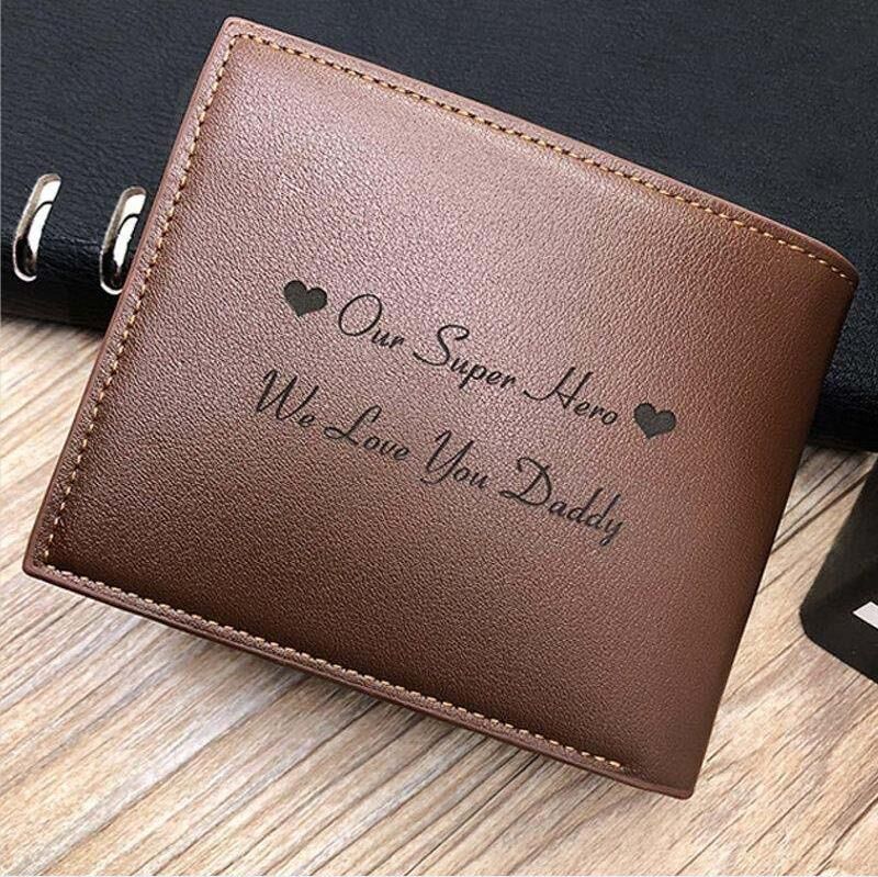Custom Engraved Wallet Heart Shaped Name Wallet Father's Day Gifts