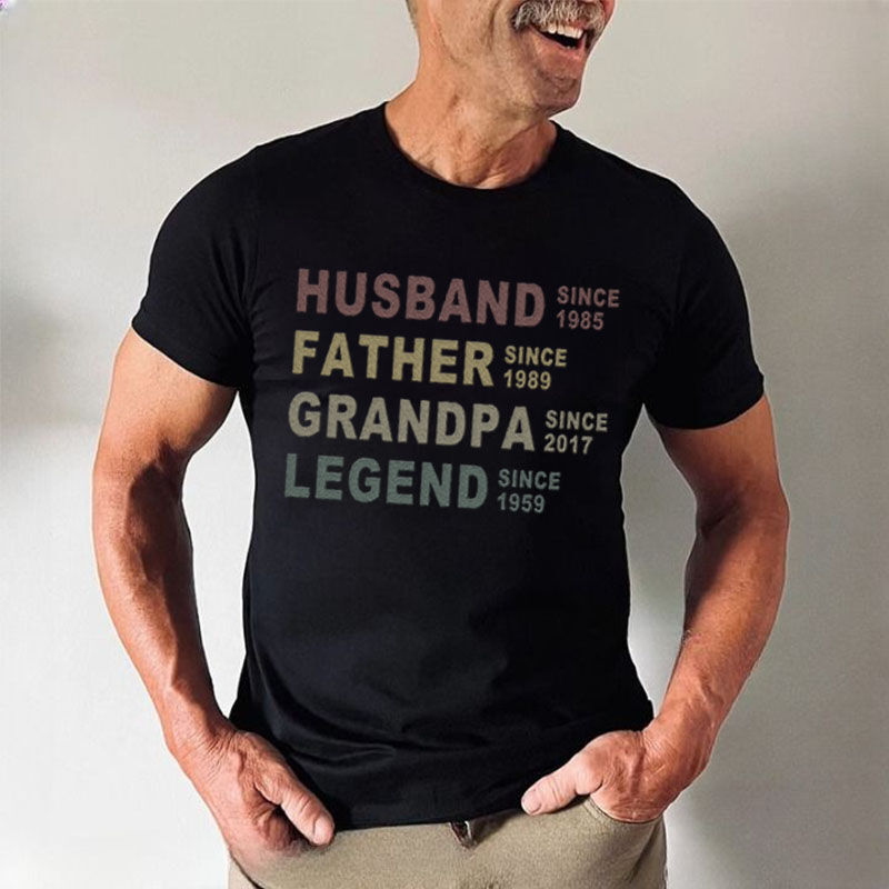 T-shirt personnalisé avec texte personnalisé Cadeau unique pour la fête des pères