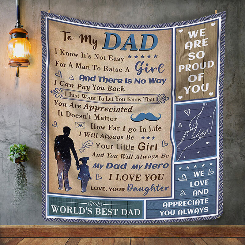 Love Letter Blanket Warm Gift to Dad "We Love And Appreciate You Always"