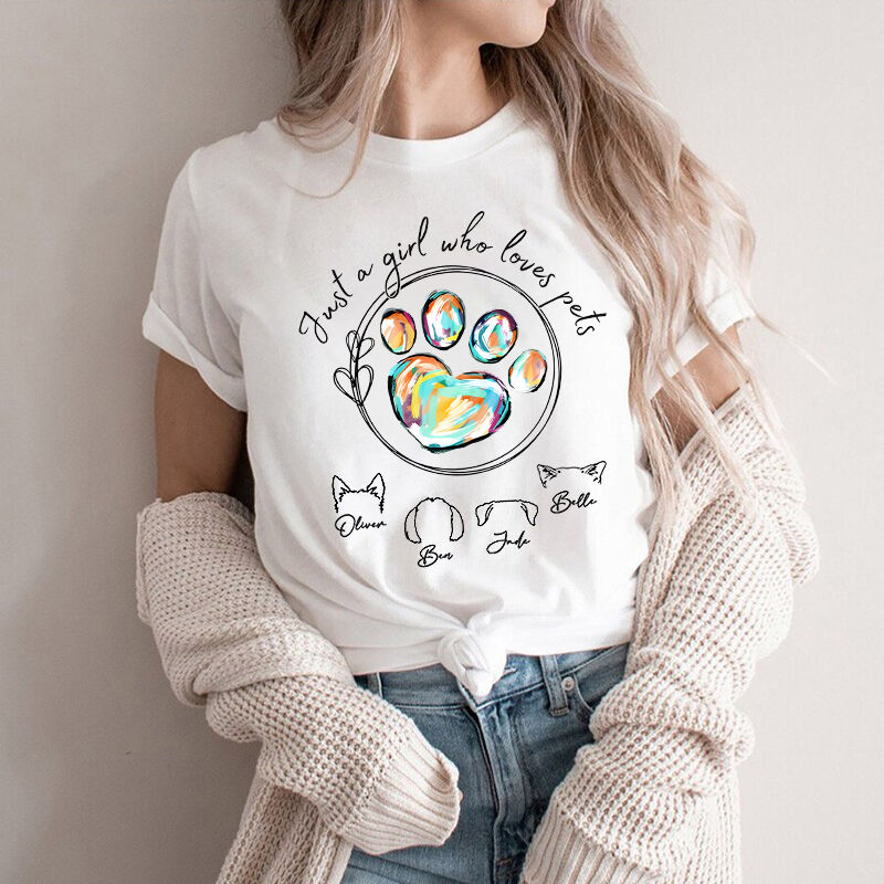 T-shirt personnalisé Just One Who Loves Pets Motif optionnel personnalisé Cadeau parfait pour l'amoureux des animaux de compagnie