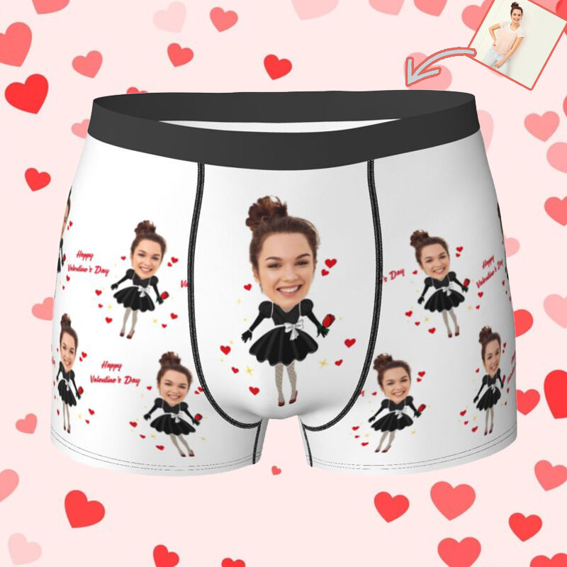 Boxer personnalisé avec photo pour homme, cadeau romantique pour petit ami