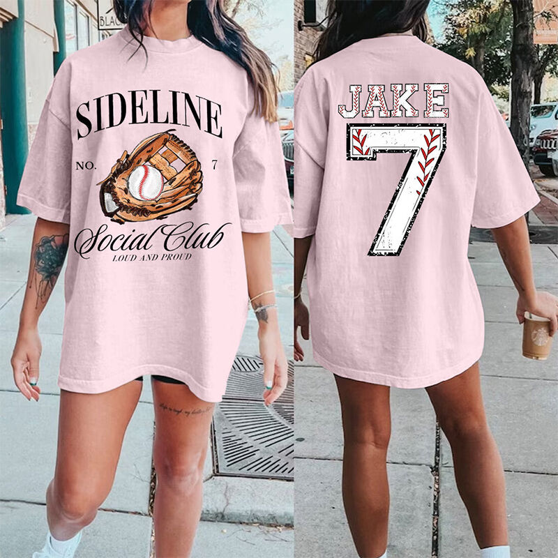 Personalized T-shirt Baseball Social Club Loud and Proud with Custom Message Gift for Baseball Lovers