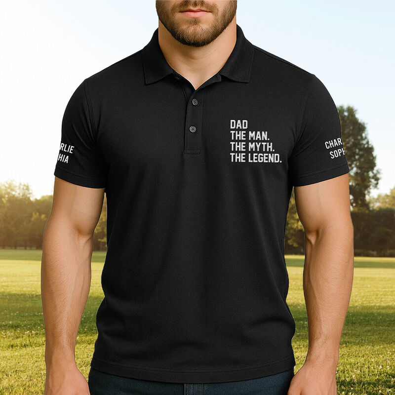 Personalized Name Embroidered Polo Shirt Unique Gift for Father's Day