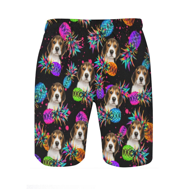 Pantaloncini da spiaggia da uomo personalizzati con foto e motivo ananas colorato Regalo fantastico per lui