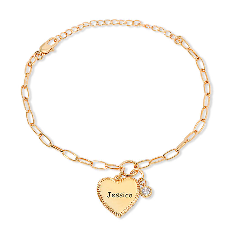 Herz-Anhänger Gliederarmband mit Diamant