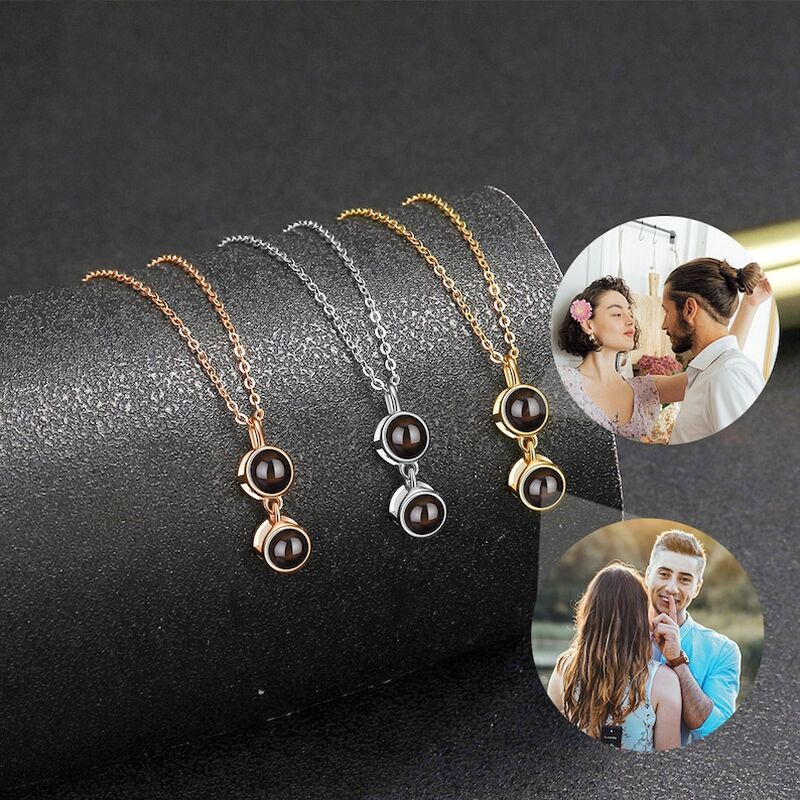 Personalized Multi-Projection Picture Necklace Fashionable Christmas Gift For Family