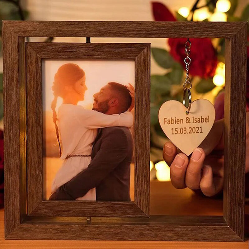 Personalized Rotating Photo Frames Valentine's Day Gifts for Couples