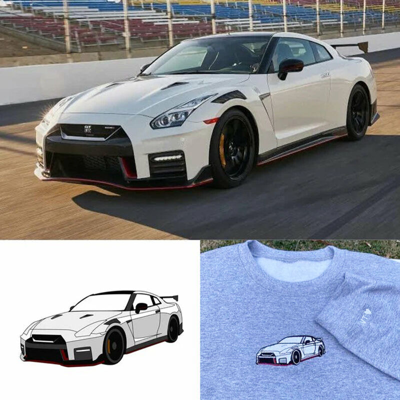 Felpa personalizzata ricamata con foto personalizzata a colori Design perfetto per gli amanti dell'auto