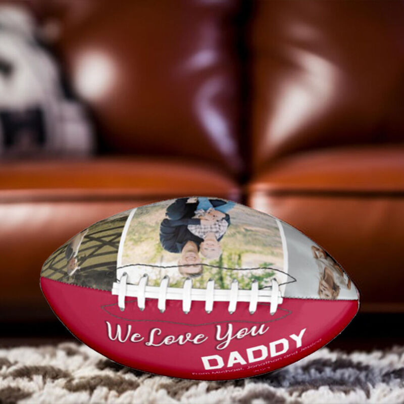 El balón de fútbol personalizado puede agregar fotos como regalo para papá