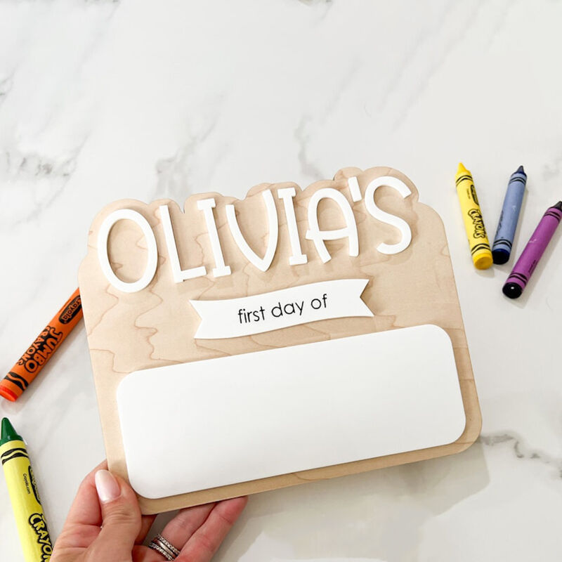 Personalized First/Last Day Of School Sign Custom Name Lovely Gift for Kids