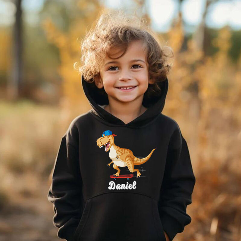 Sweat à capuche personnalisé pour enfants avec nom personnalisé et motif de dinosaure Cadeaux pour enfants