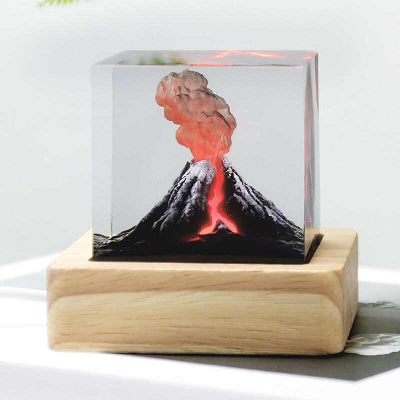 Mushroom Cloud And Volcano Resin Night Light Cool Gift for Friends