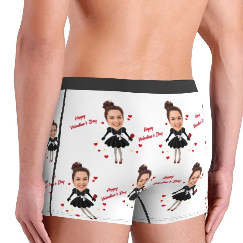 Calzoncillos bóxer para hombre con foto personalizada, regalo romántico para un querido novio