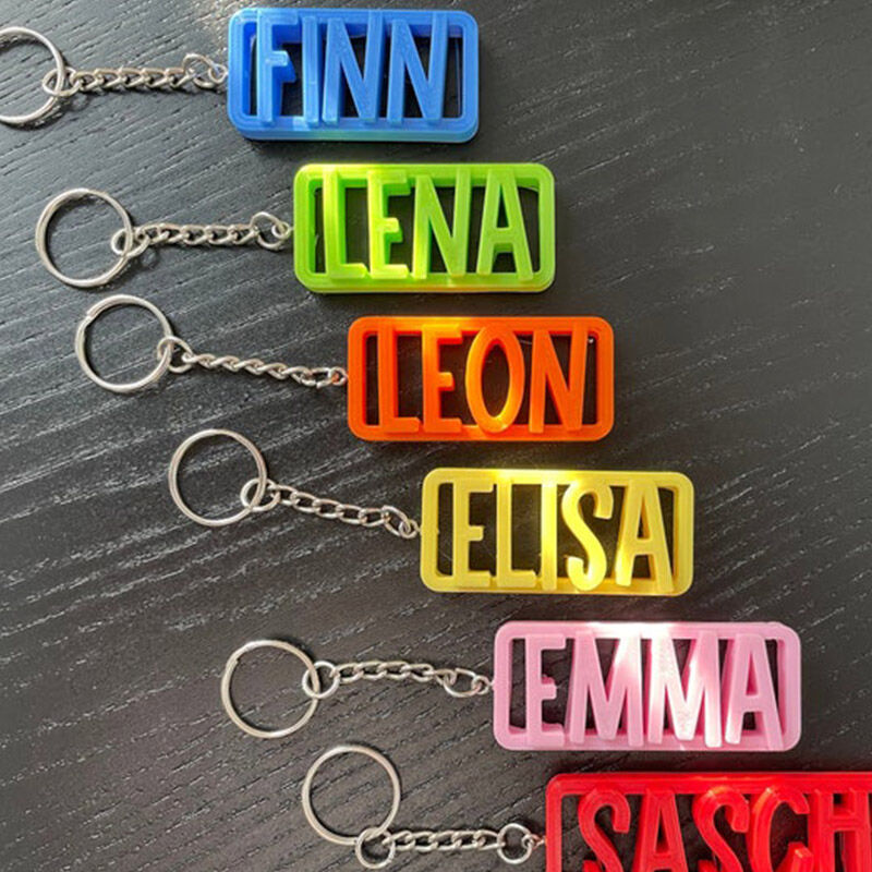 Personalized 3D Printed Keychain With Custom Text Simple Gift For Dad