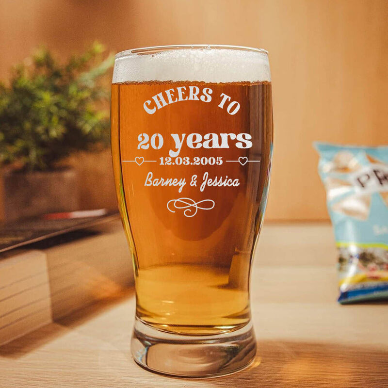 Verre à bière personnalisé avec date Cadeau d'anniversaire