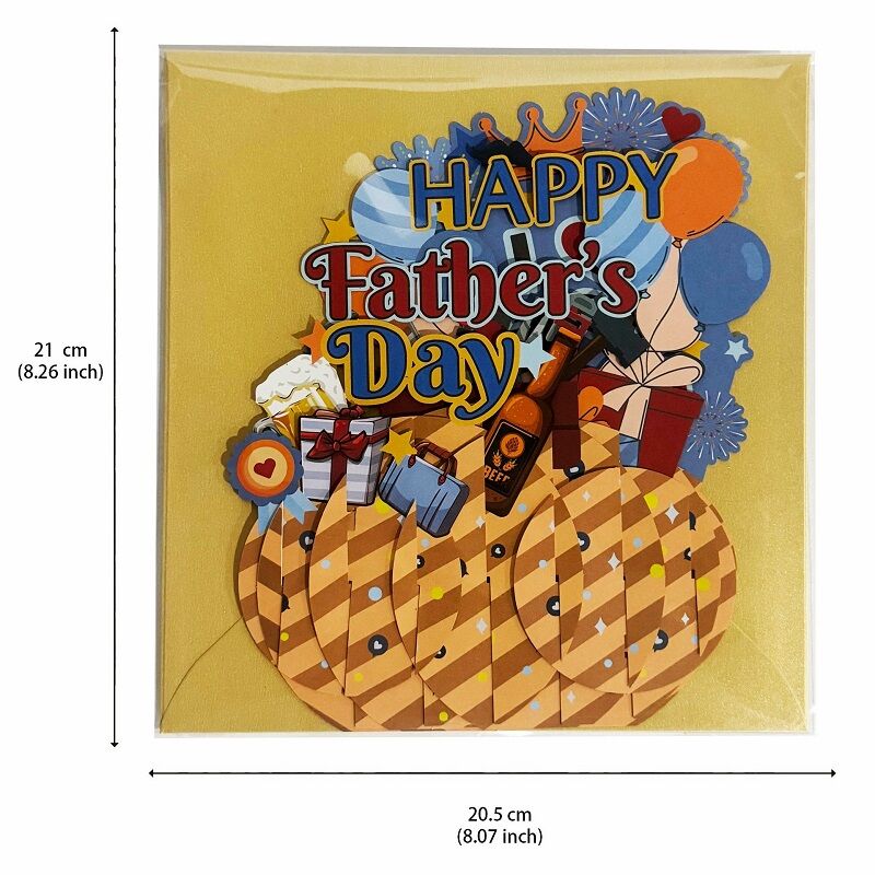 Biglietto pop-up 3D Buona festa del papà Design cesto regalo perfetto per il caro papà