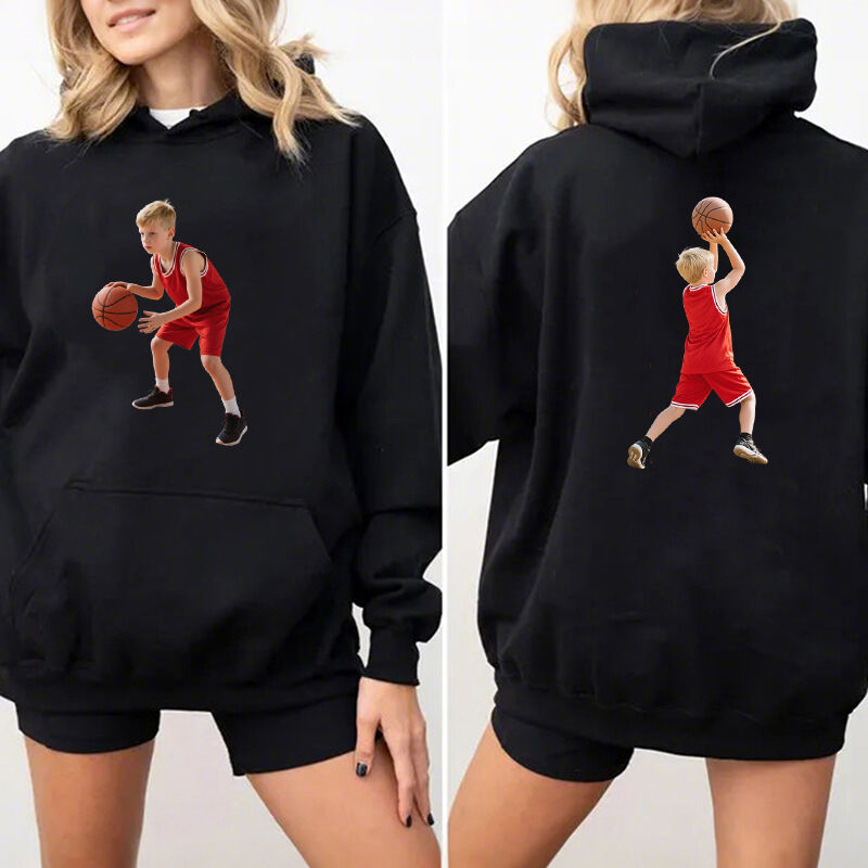 Personalized Hoodie Custom Front and Back Photos Capture The Moments Perfect Gift for Mom Sports Lovers