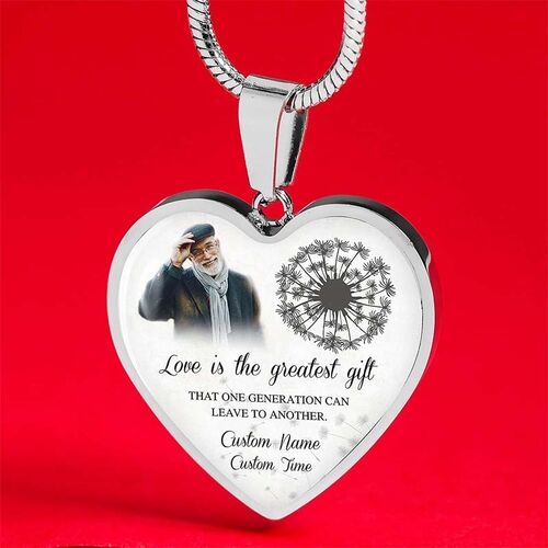 "Love Is The Greatest Gift" Custom Photo Memorial Necklace