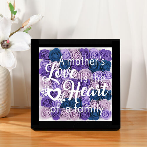 Personalisierte getrocknete Blume Rahmen Geschenk für Mama-A Mother's Love Is The Heart of A Family