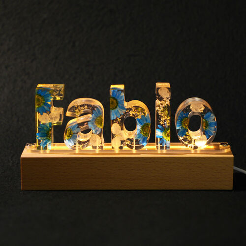 Personalized Dried Flowers Resin Letter Lamp-For Friendship