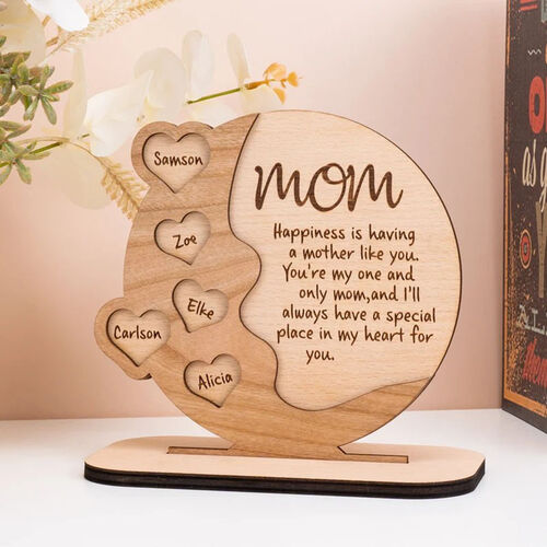 Cadre en bois personnalisé avec nom et tournesol Cadeau de fête des mères