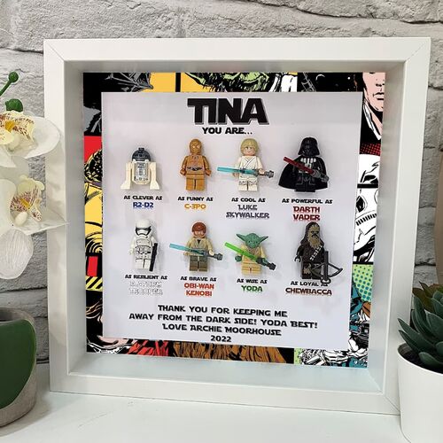 Personalized Superhero Frames Custom Characters and Lettering for Best Dad Ever