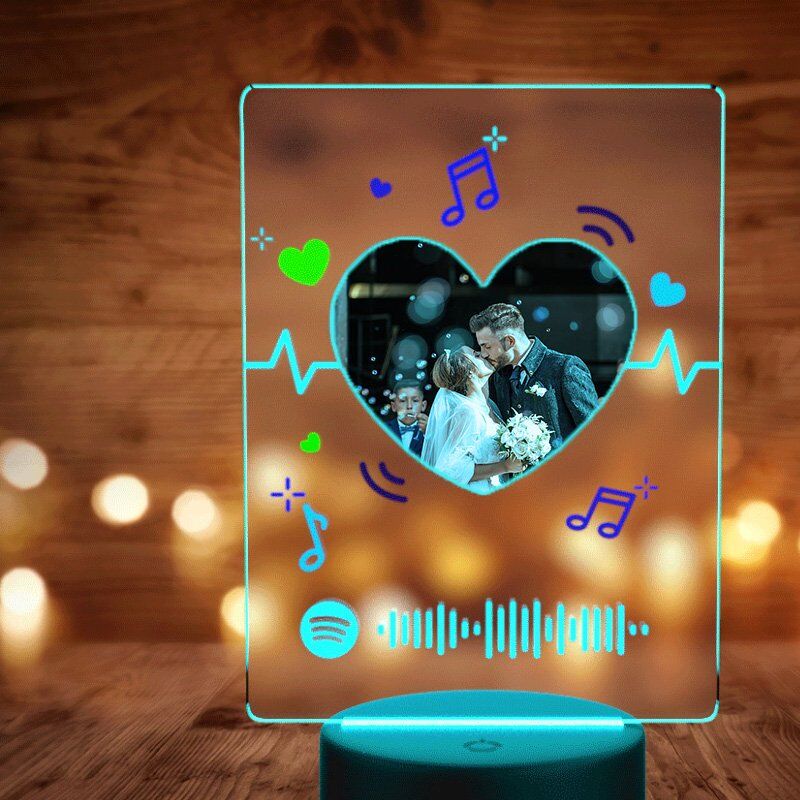 Benutzerdefinierte Spotify Plaque Song und Foto-Lampe für Lover-mit 7 Farben