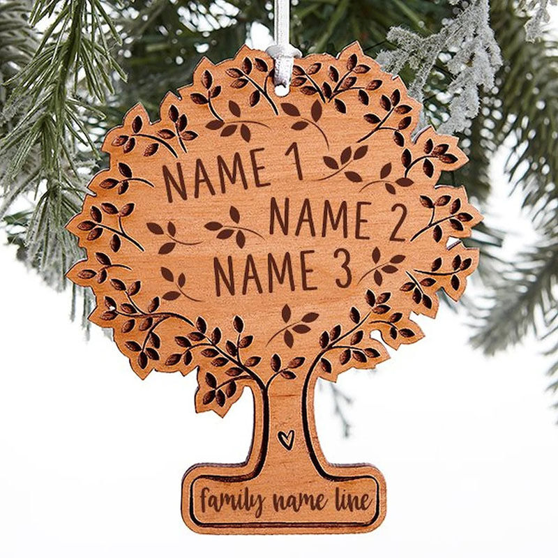 "Family Tree Of Life"Personalized Name Wood Ornament