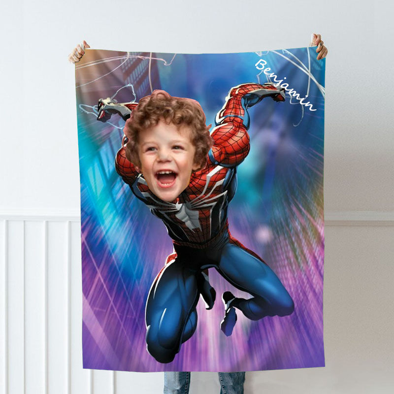 Personalized Custom Photo Blanket Comic Characters Magic City Photo Background Flannel Blanket