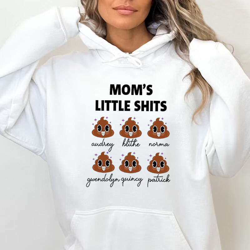 Personalized Hoodie Mom's Little Shits with Custom Name for Mother's Day