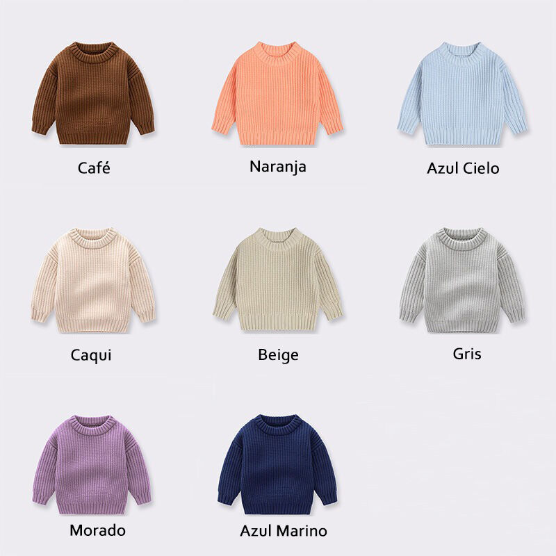 Suéter hecho a mano personalizado con nombre con texto de color aleatorio para bebé