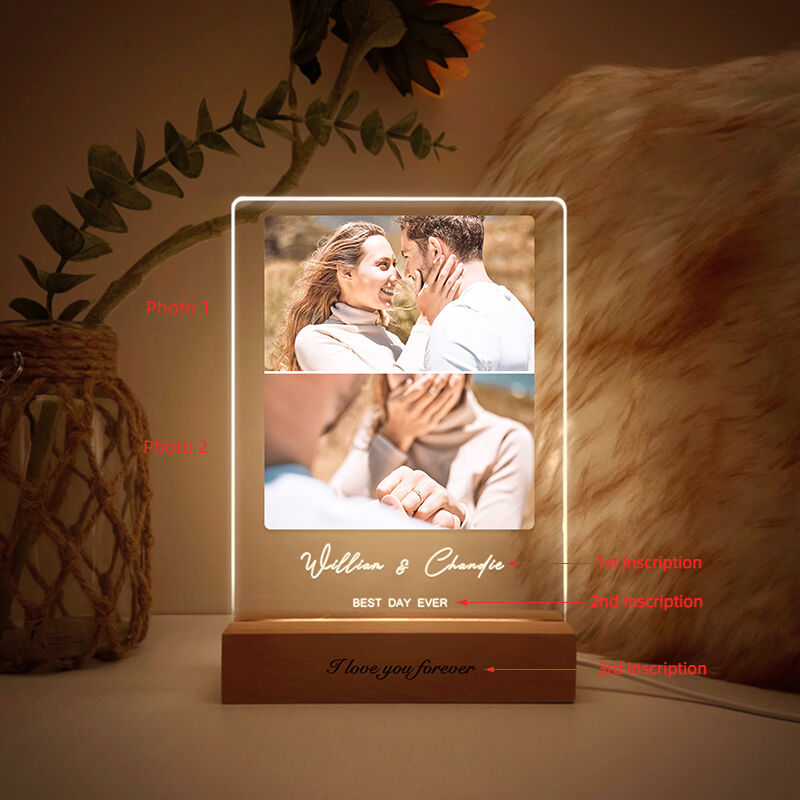 Personalized Picture Acrylic Lamp Precious Valentine's Day Gift